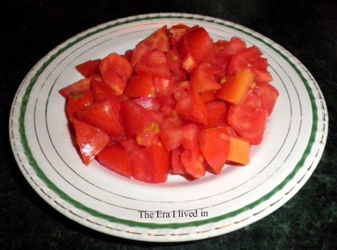 Chopped ripe tomatoes